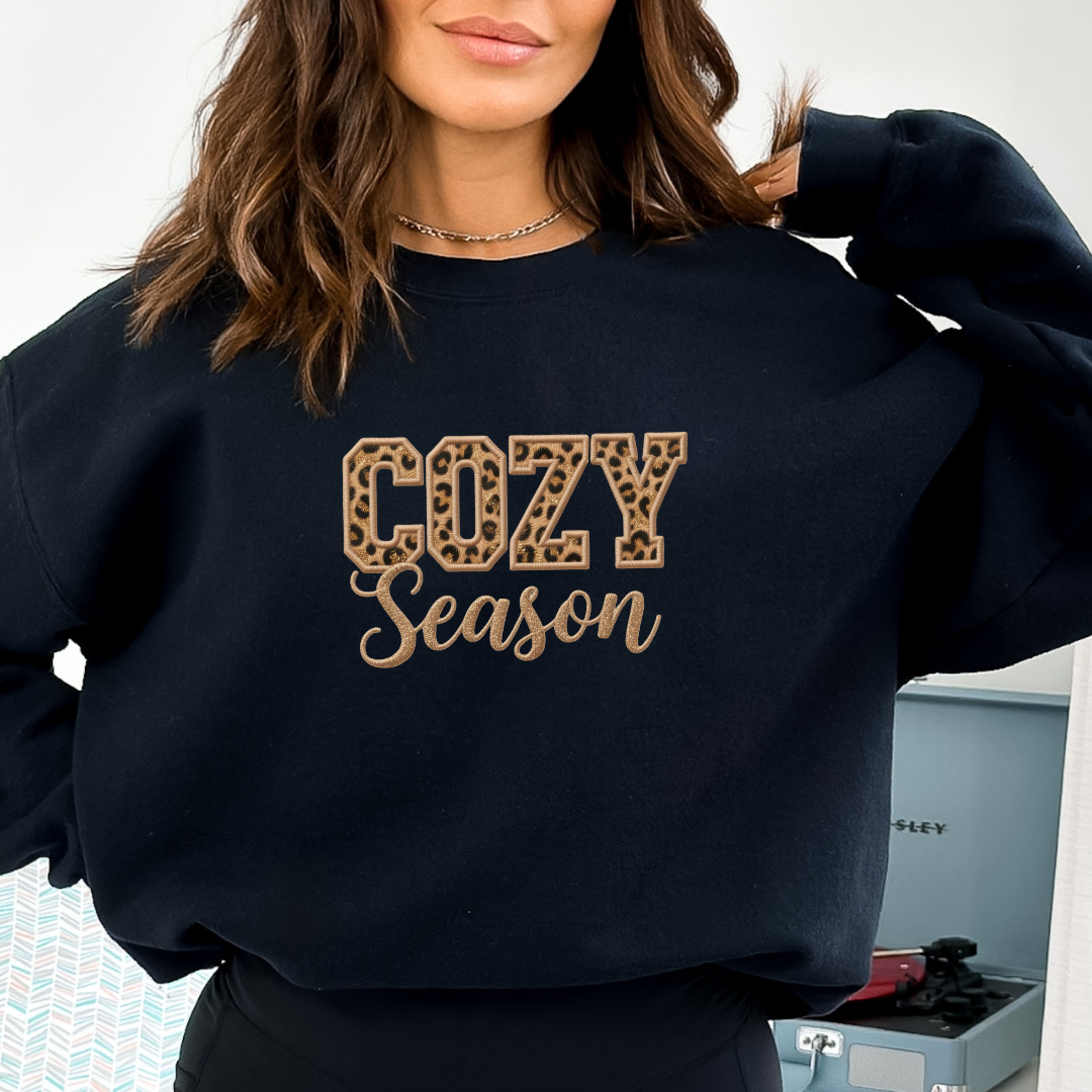 Cozy Season Sweatshirt met luipaard-print