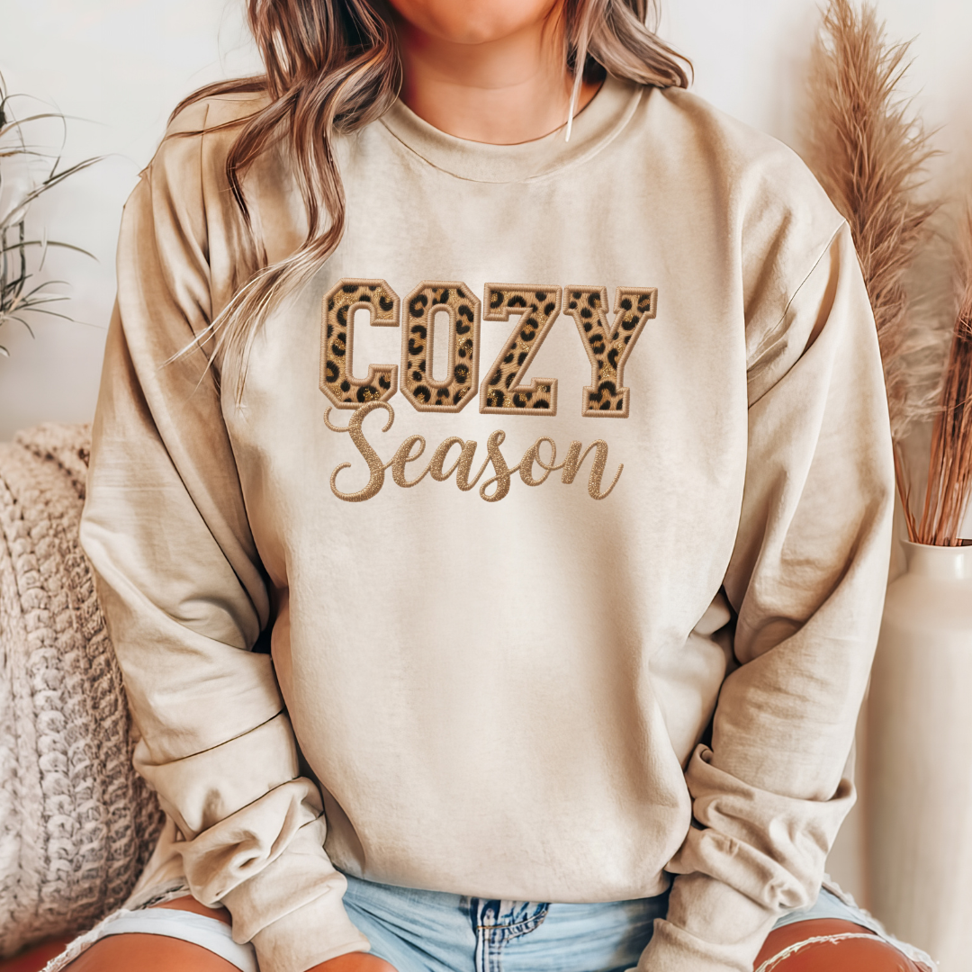 Cozy Season Sweatshirt met luipaard-print