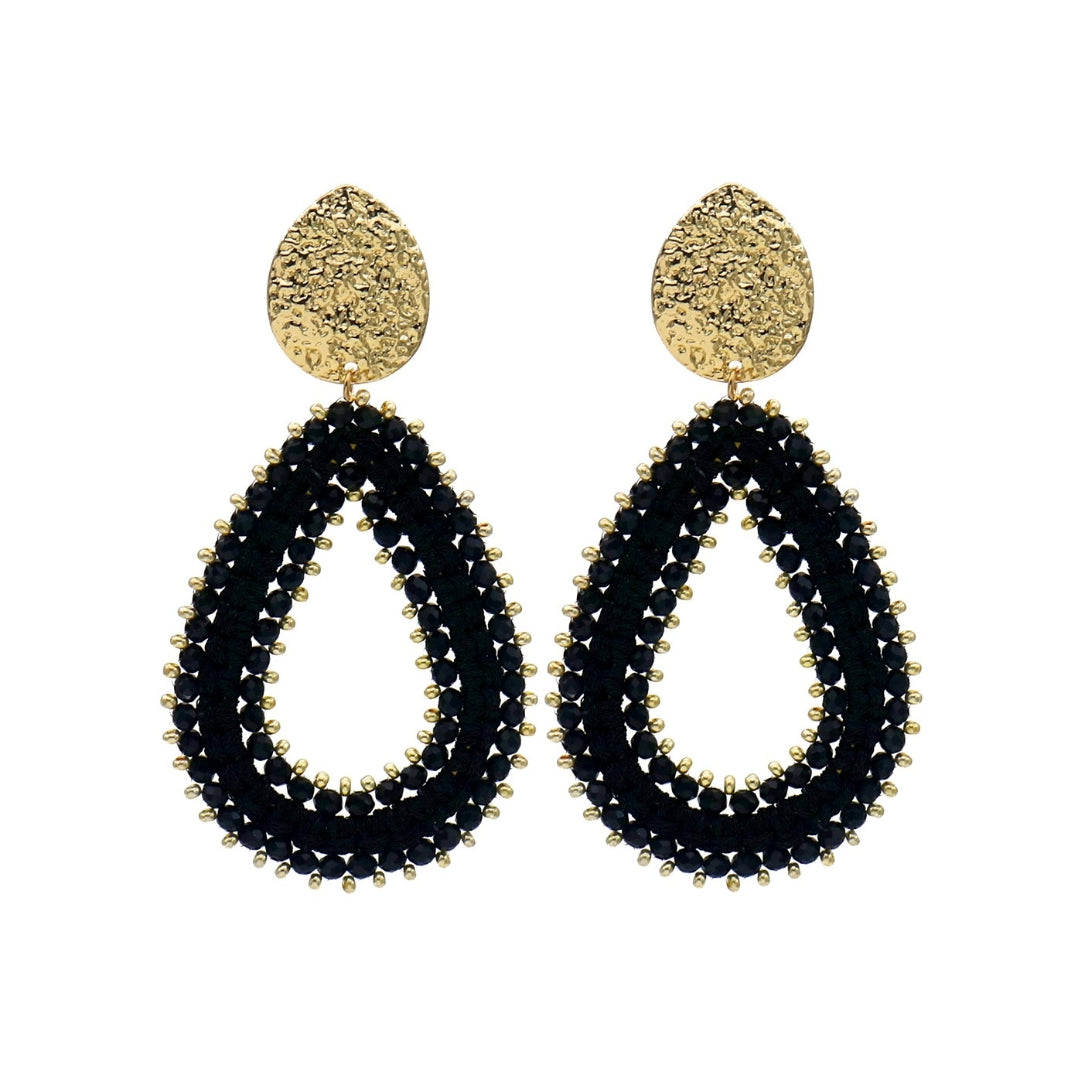 Oorbellen Crystal Drop Beads - zwart