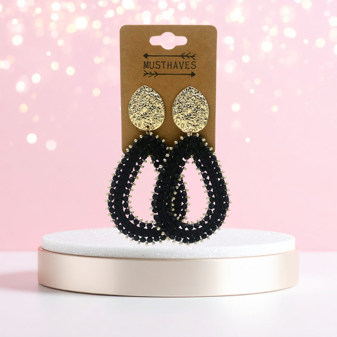 Oorbellen Crystal Drop Beads - zwart