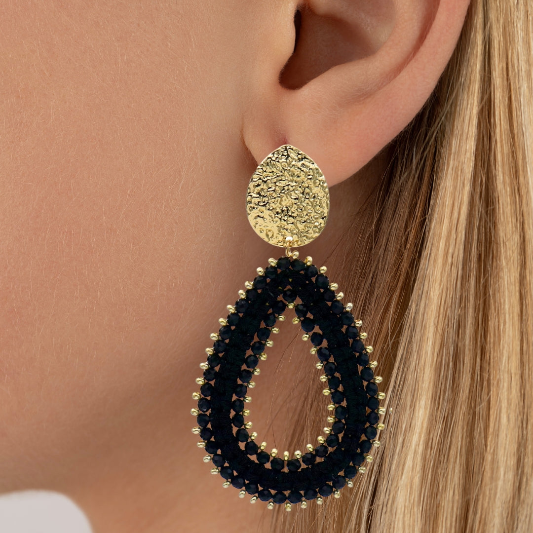 Oorbellen Crystal Drop Beads - zwart