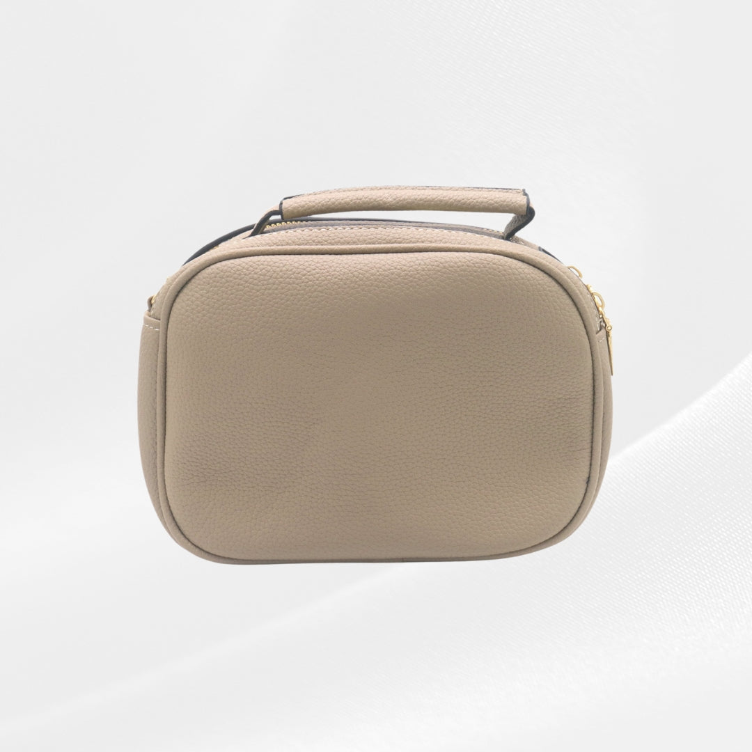 Schoudertas beige - rond