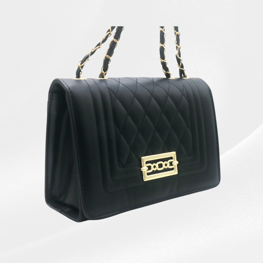 Schoudertas zwart - goud