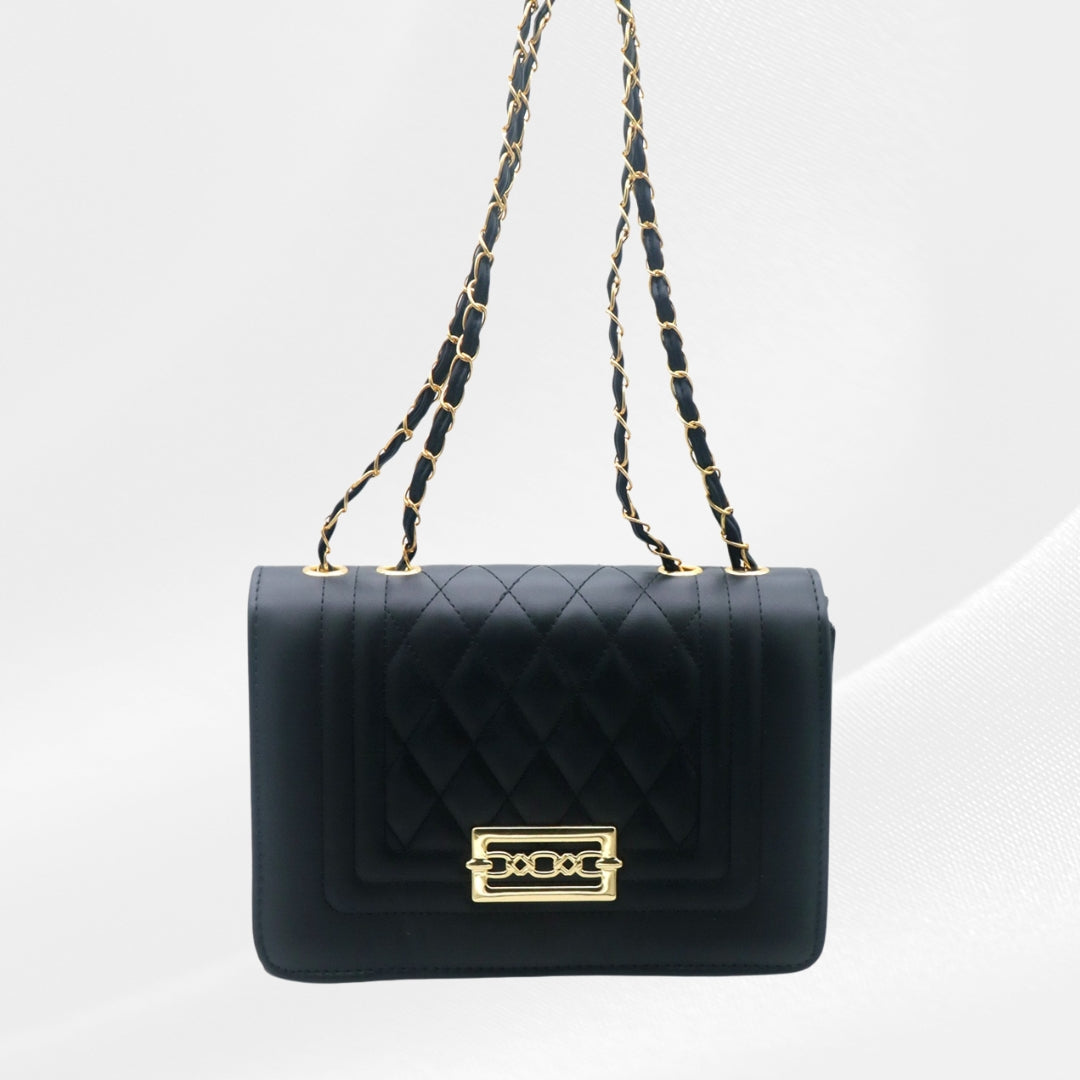 Schoudertas zwart - goud