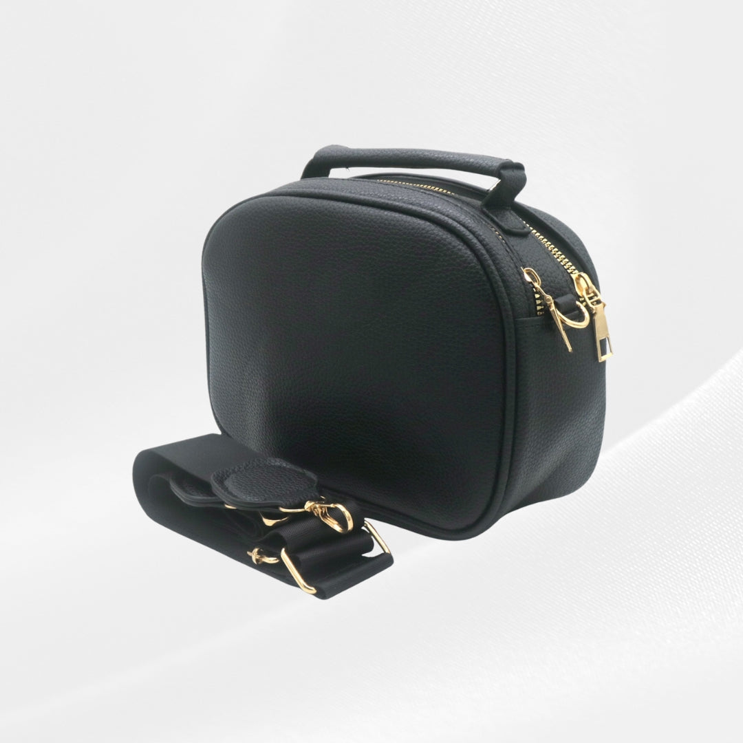 Schoudertas zwart - rond