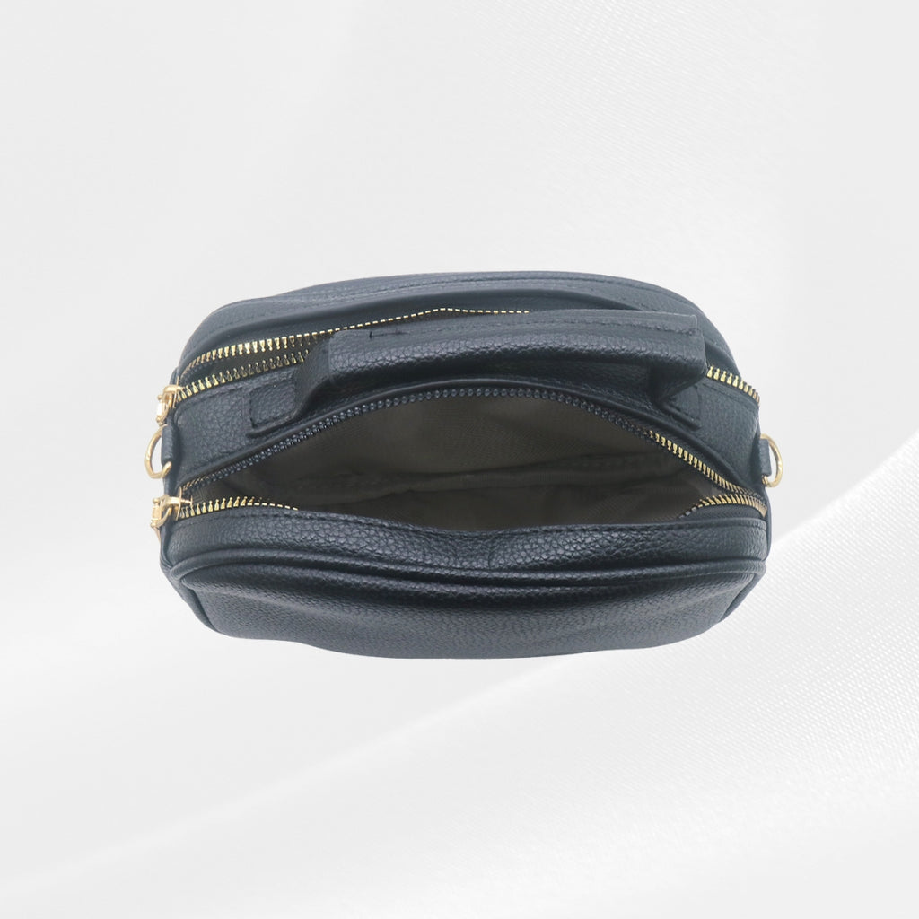 Schoudertas zwart - rond