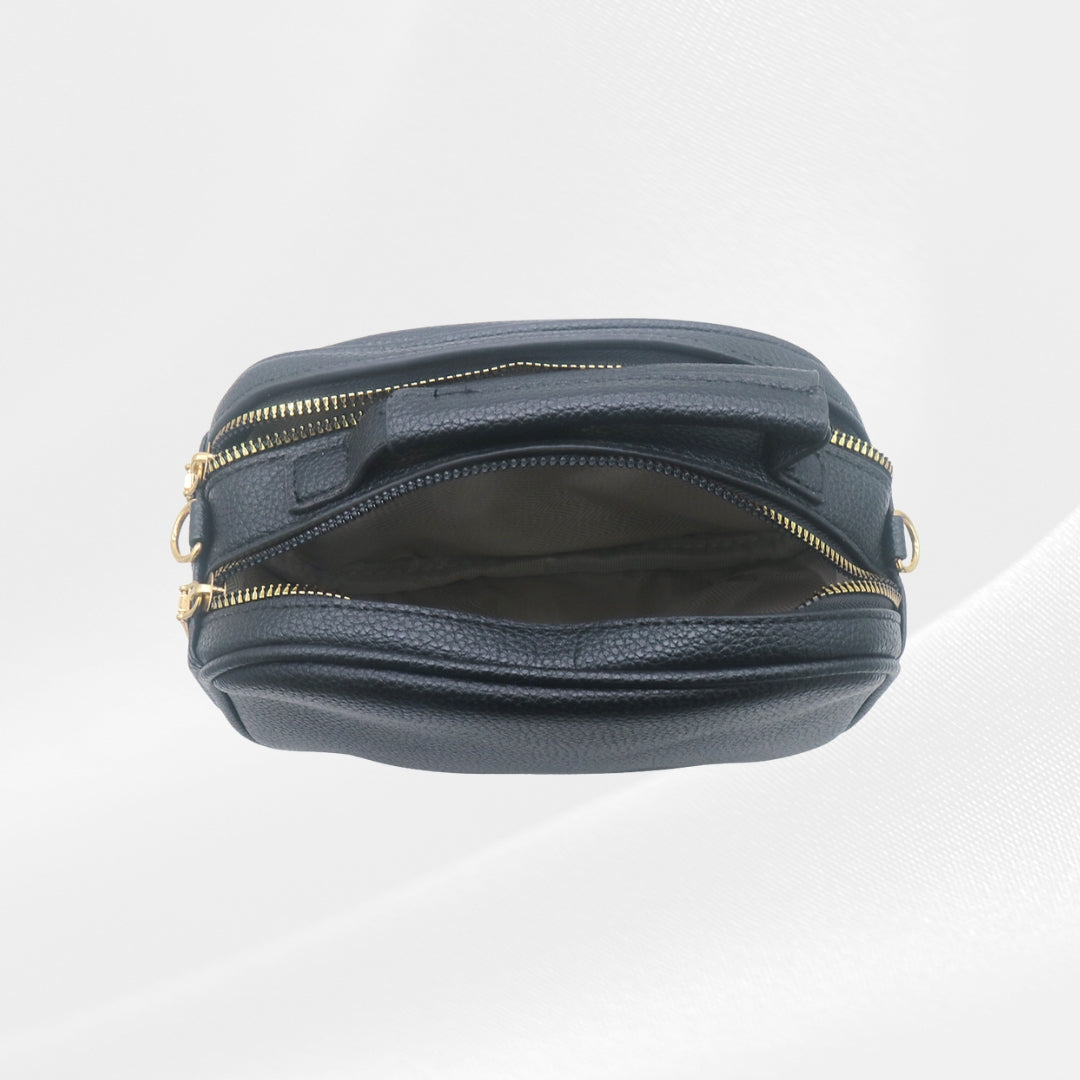 Schoudertas zwart - rond