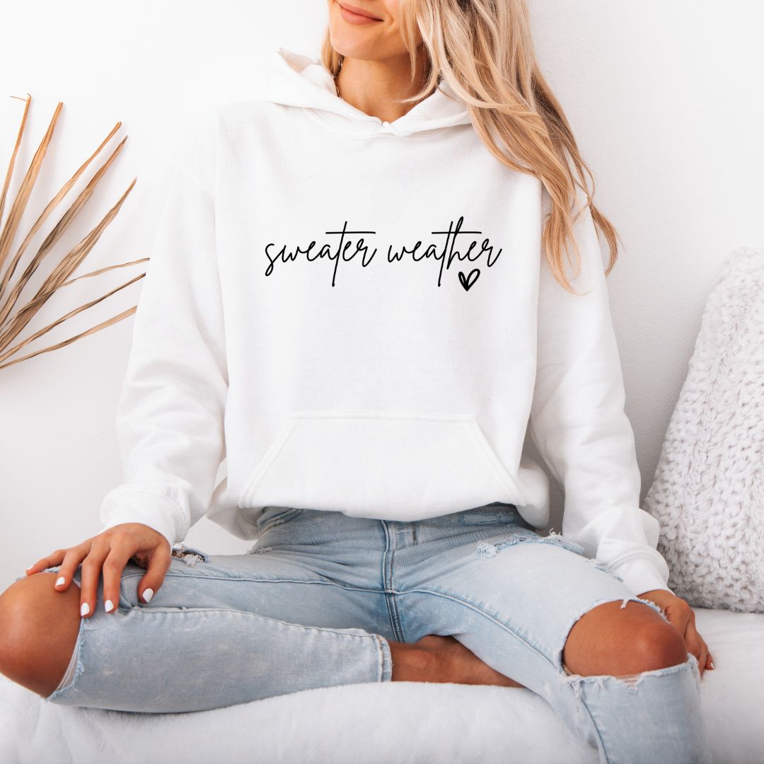 Sweater Weather Hoodie - zwarte tekst