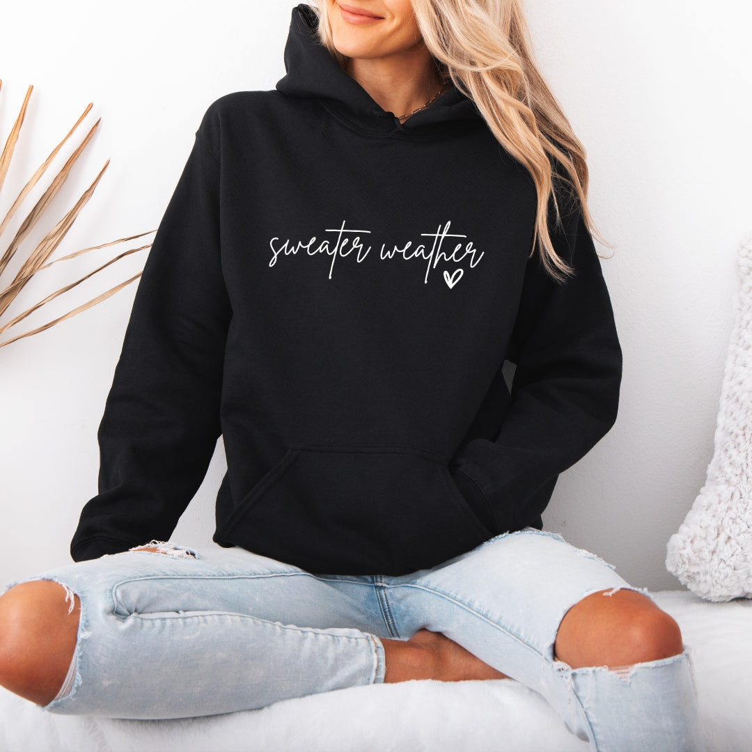Sweater Weather hoodie - witte tekst