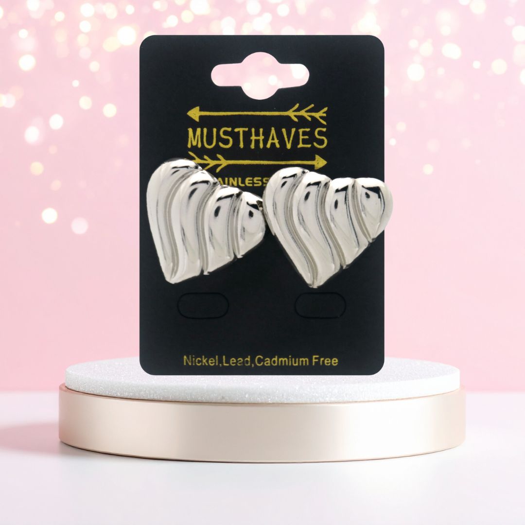 Oorbellen hart - zilverkleurig