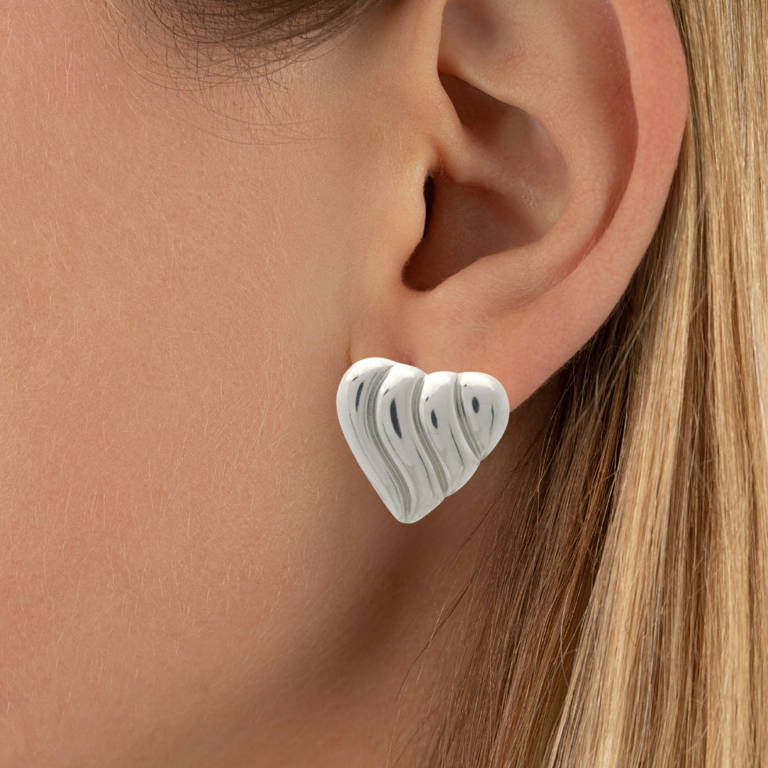 Oorbellen hart - zilverkleurig